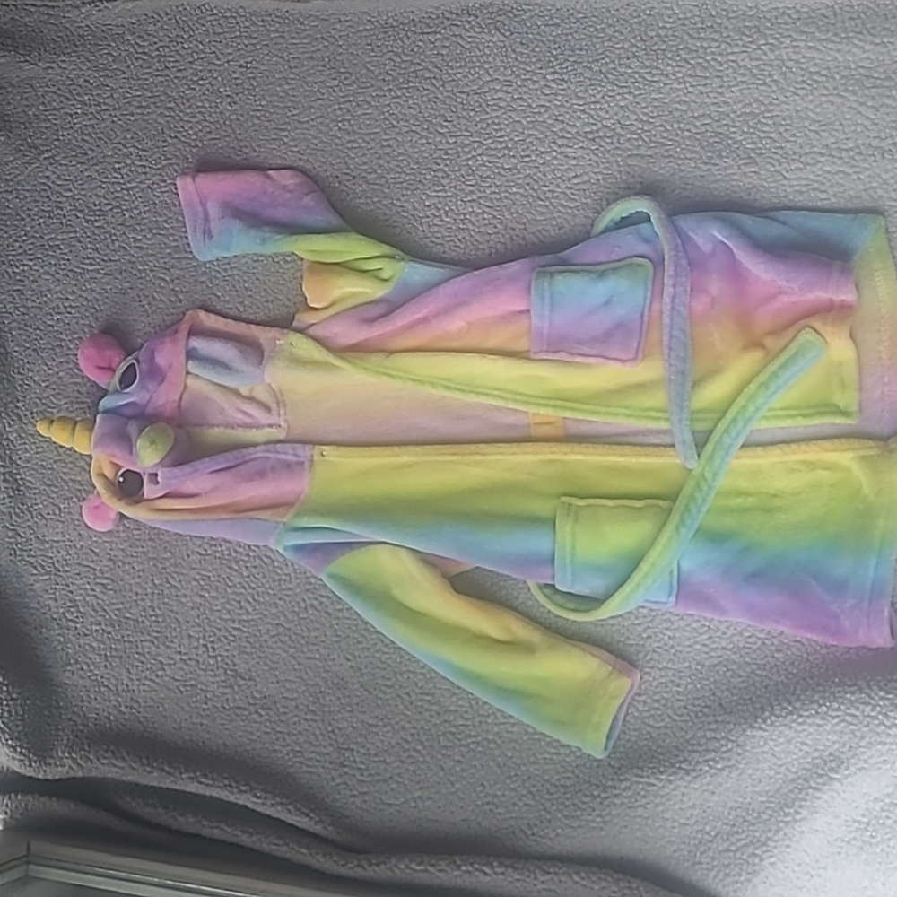 Unicorn Child's Multi Colored Bath Robe